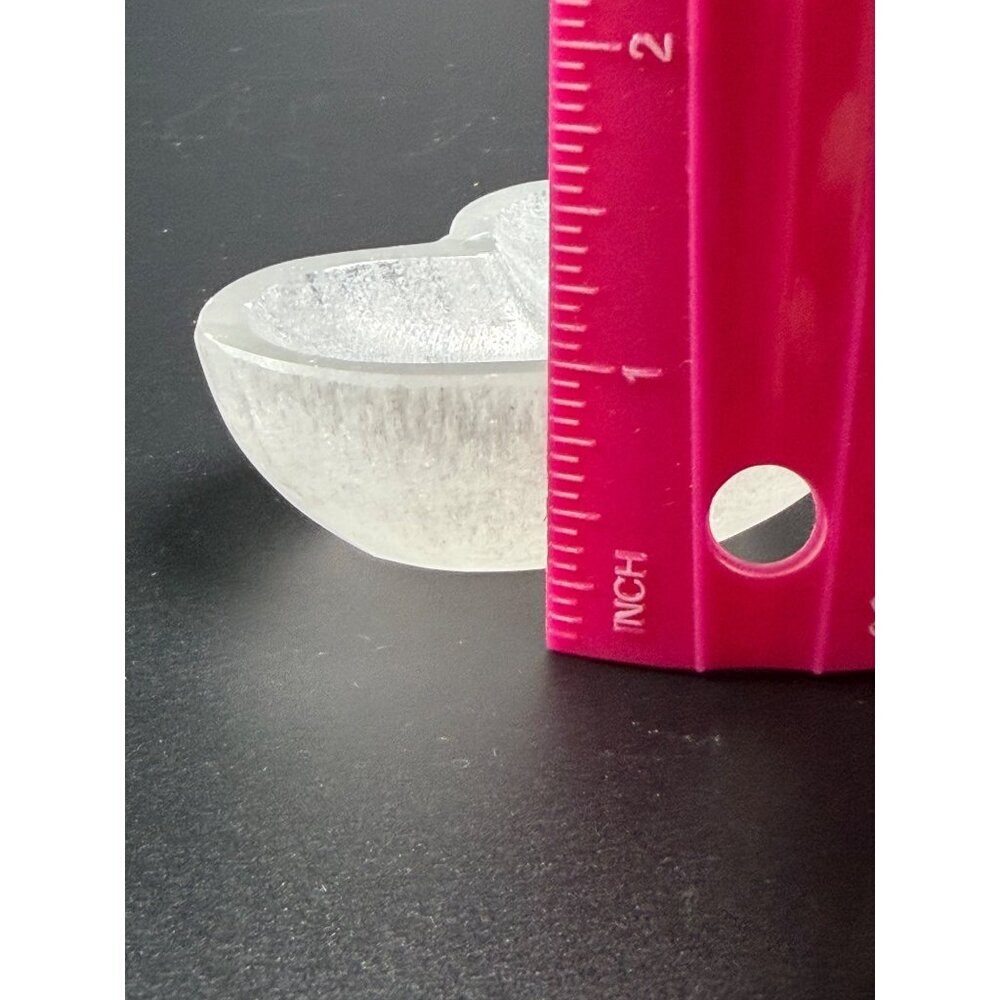 Natural Selenite Heart Charing Bowl Stone Healing Crystal Cleansing 2" 2.8oz - Picture 9 of 10